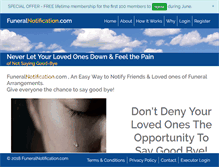 Tablet Screenshot of funeralnotification.com